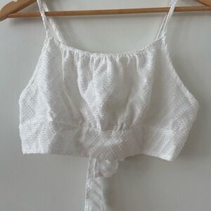 White Eyelet Cropped Camisole Top